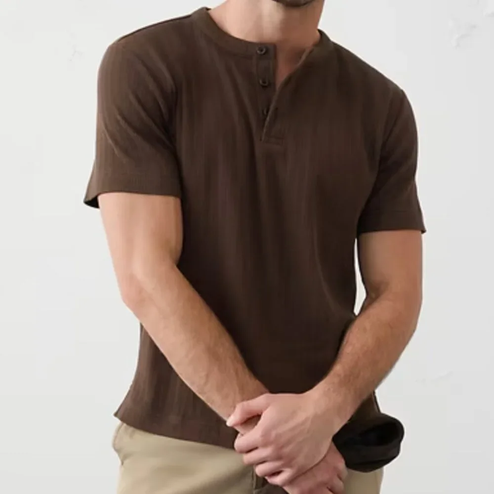 Banana Republic Men's Textured‎ Henley, Large, NWT